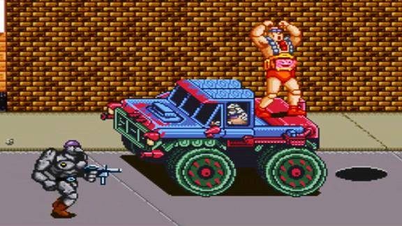 fc忍者神龟3大boss史莱德和克朗开吉普车游街