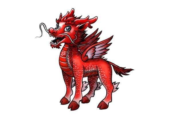 其外型也与传说中的麒麟相似,集龙头,鹿角,狮眼,虎背,熊腰,蛇鳞,马蹄