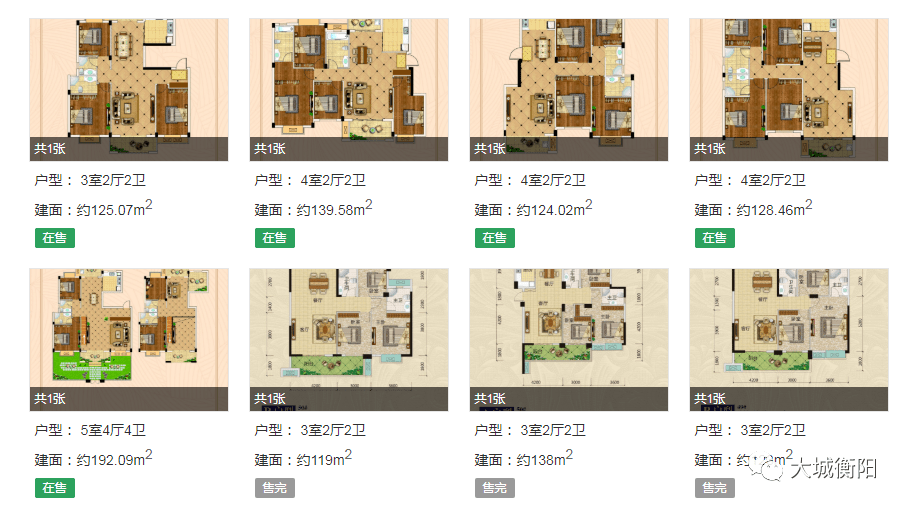 珠晖酃湖万达户型面积涵盖105-143㎡三房四房.