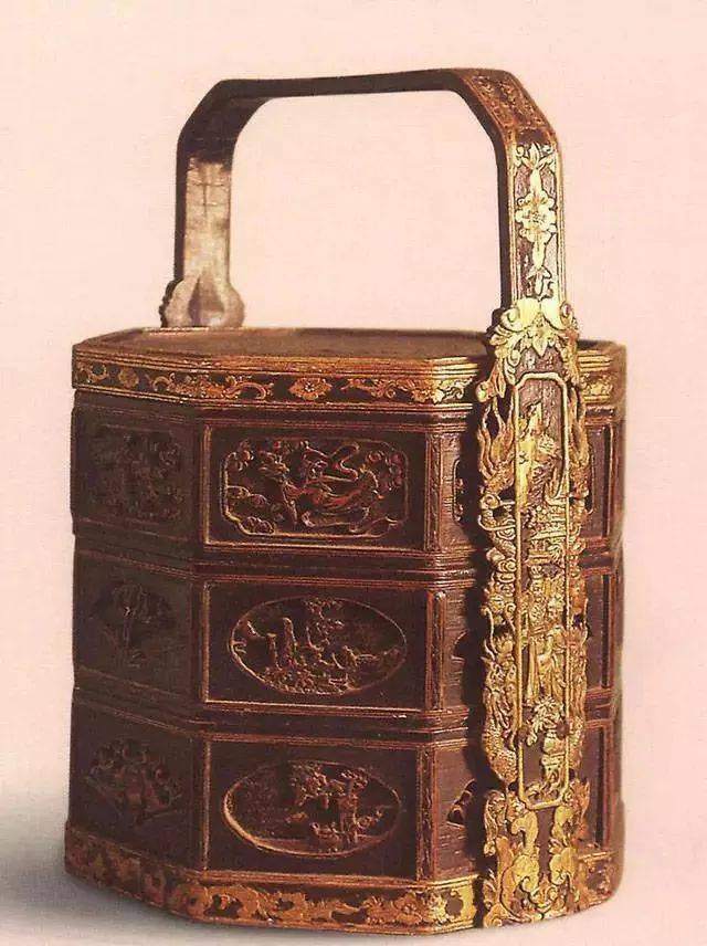 古代人的食盒,每一件都是艺术品。_大漆