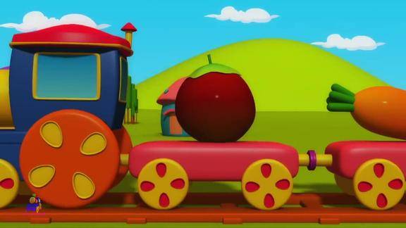托马斯小火车今天是搬运工哦学习认识车厢上的水果蔬菜形状数字