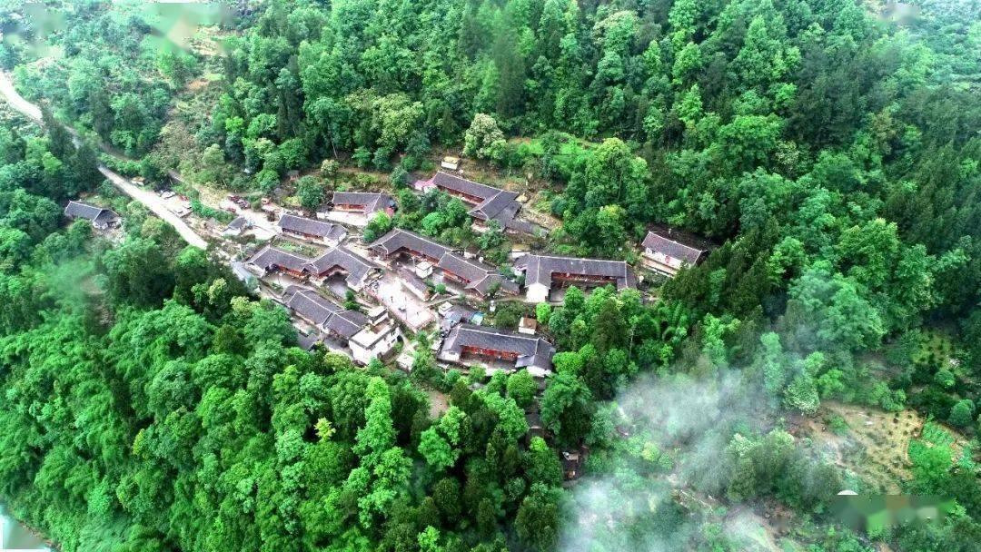 一场山雨后,水汽氤氲在青山绿水间,大溪镇杉岭村提督寨笼罩在薄雾中