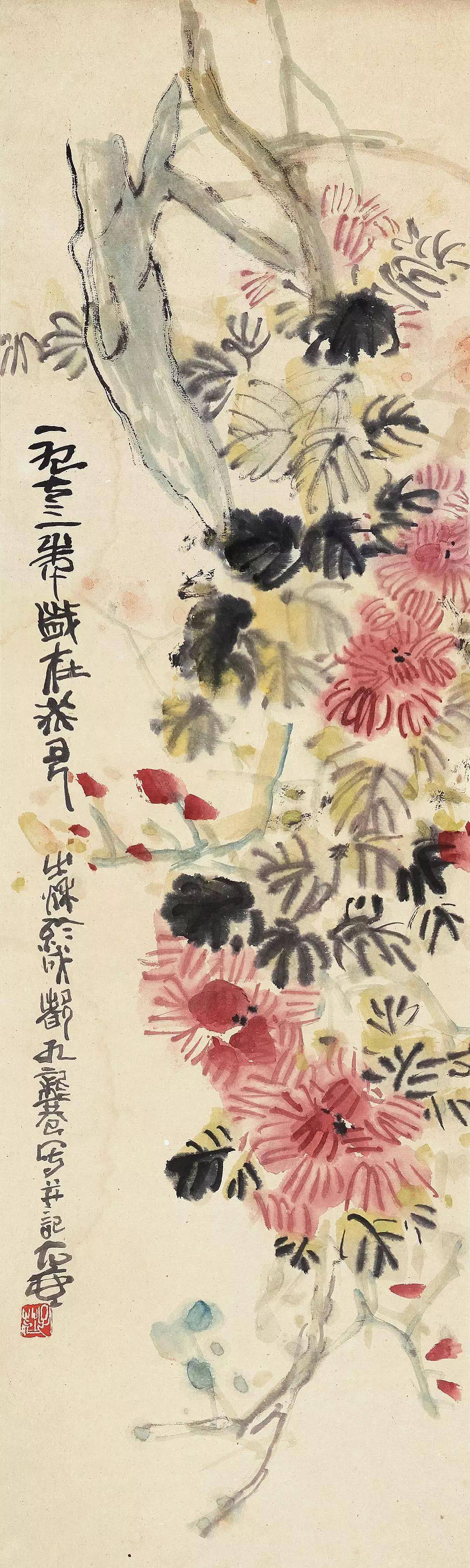 陈子庄的传世作品,凡是真迹,画面构成均十分讲究,题款的位置,内容