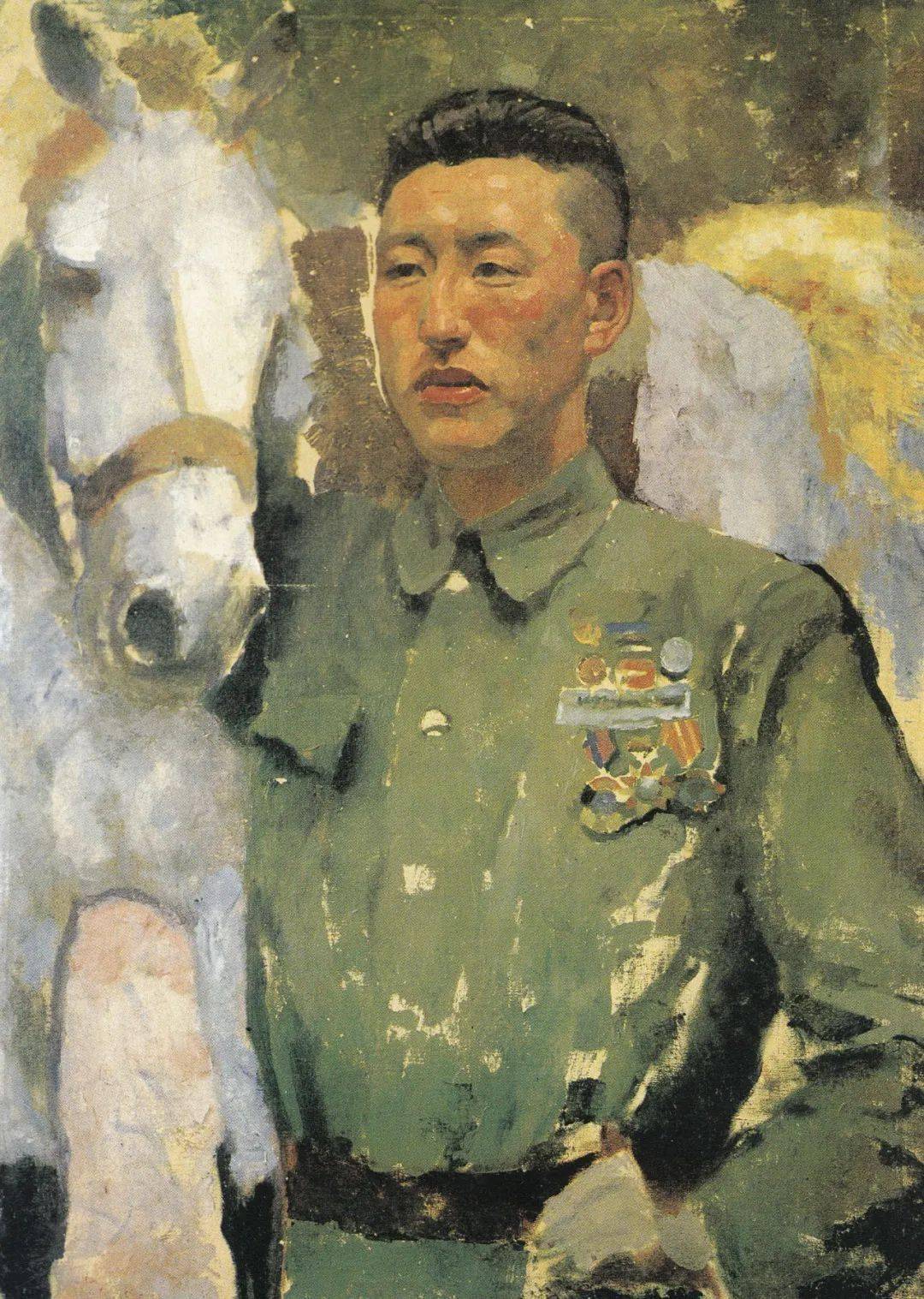 63×87cm 布面油畫 1950苟富榮像 徐悲鴻1950戰鬥英雄苟富榮 王式廓