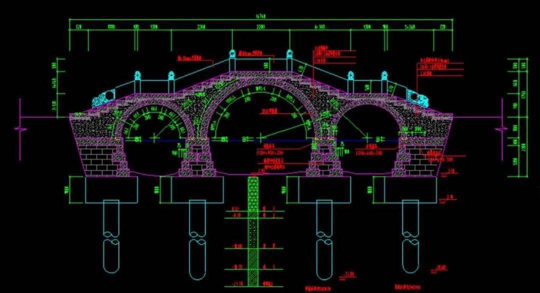 吊桥栈桥拱桥步行桥石桥木桥廊桥民俗桥70套各类景观桥cad施工做法