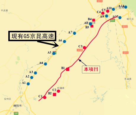京昆高速路线图高清图片