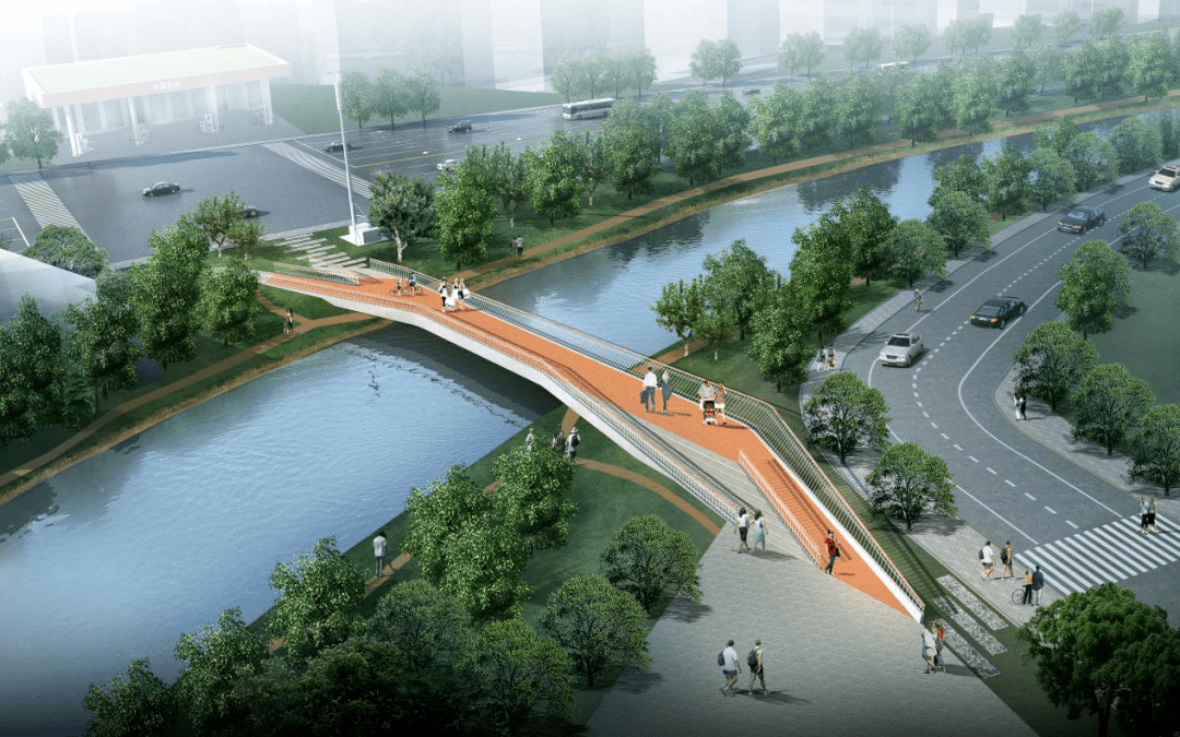 永久河上要建人行桥了6号线建业路地铁口附近