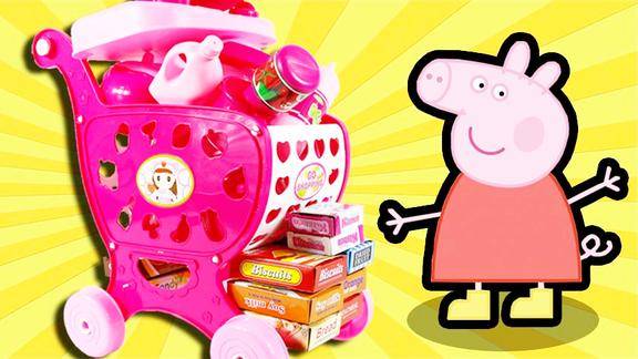 粉红猪小妹疯狂购物车小猪佩奇帮猪妈妈购物亲子过家家玩具