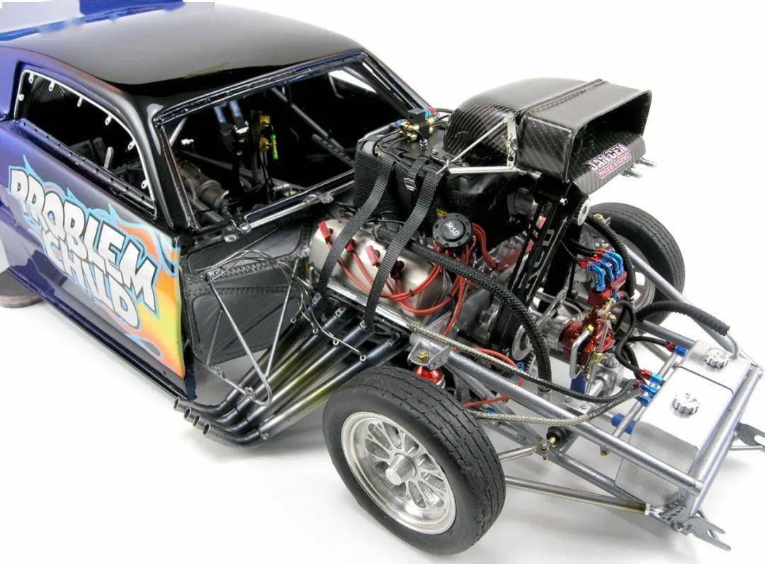 完全自制!1:16 68 mustang pro mod 直线加速赛车模型