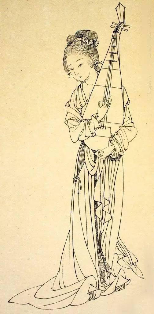 一组白描人物线描底稿 ,请收藏, 很值得临摹线条练习_速写