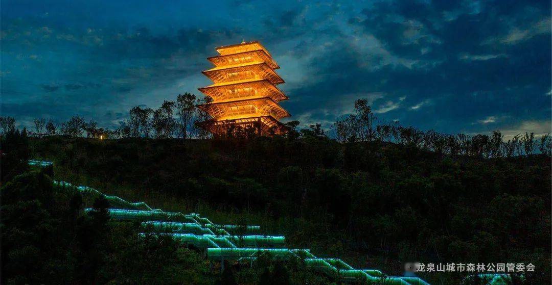 龍泉山城市森林公園丹景臺夜景你見過嗎