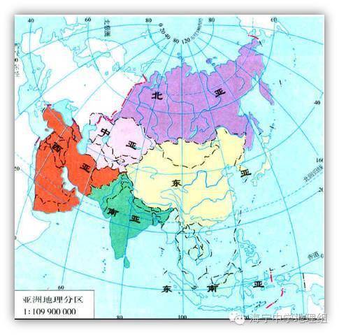 亚洲地形图设色图片
