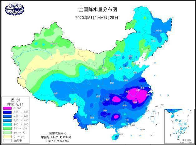 6月以来南方降水量为1961年以来同期第二多 部分流域降水明显偏多