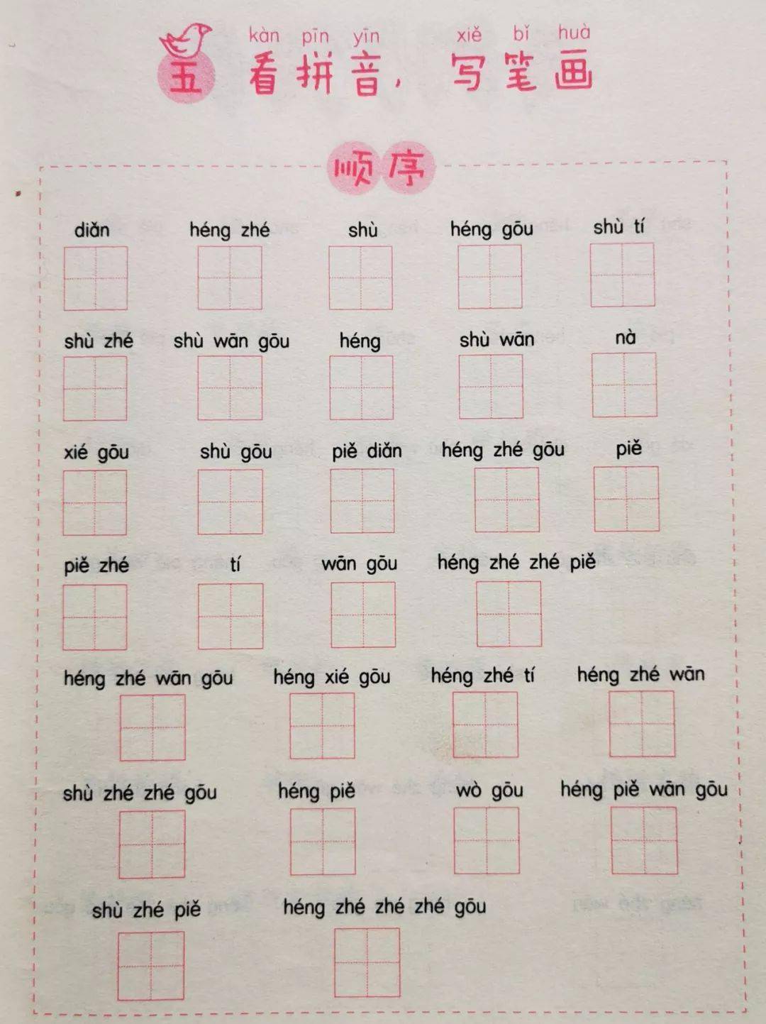 背一背、写一写，29个汉字基本笔画（附描红练习+视频）-搜狐大视野-搜狐新闻