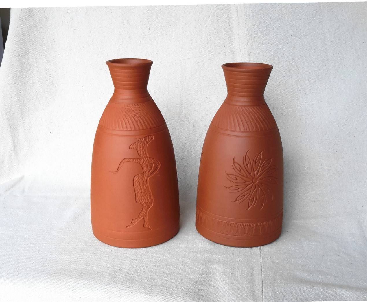 花腰红陶之广口花瓶4号 高30cm 售价:210元牡丹茶