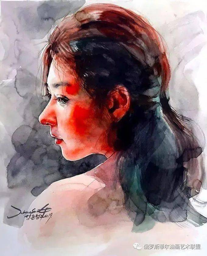 韩国画家junghunsung的水彩人物也可以这么表现太生动了