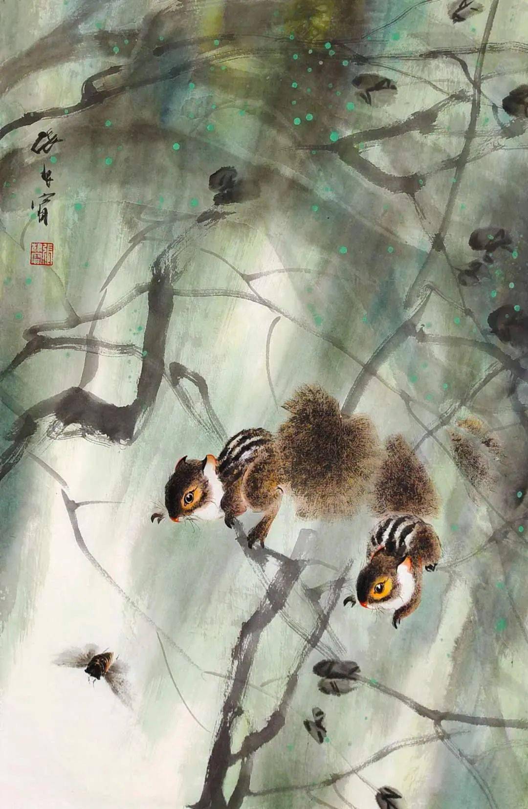 栩栩如生|张根宝 写意松鼠图赏析