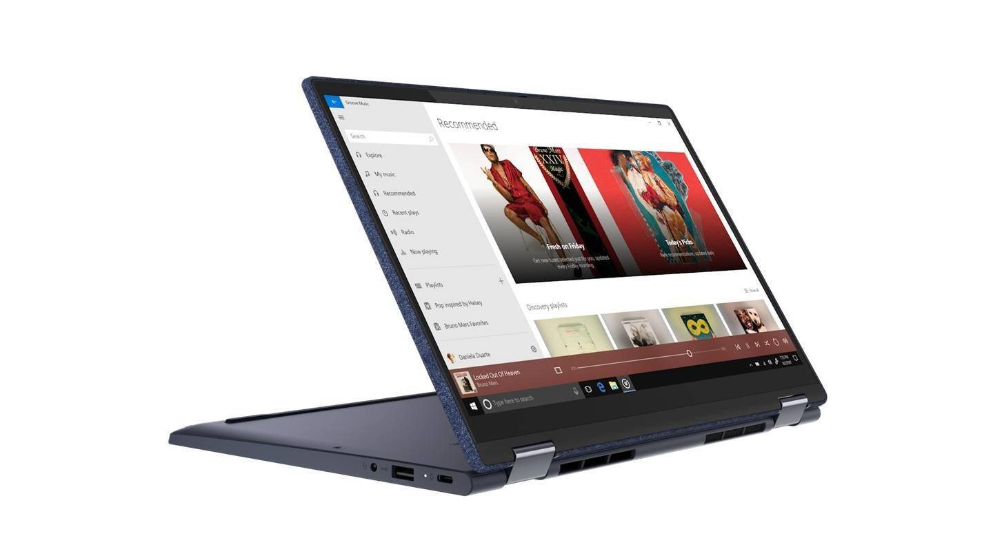 联想yoga6官方图赏蓝色织物a面r74700u