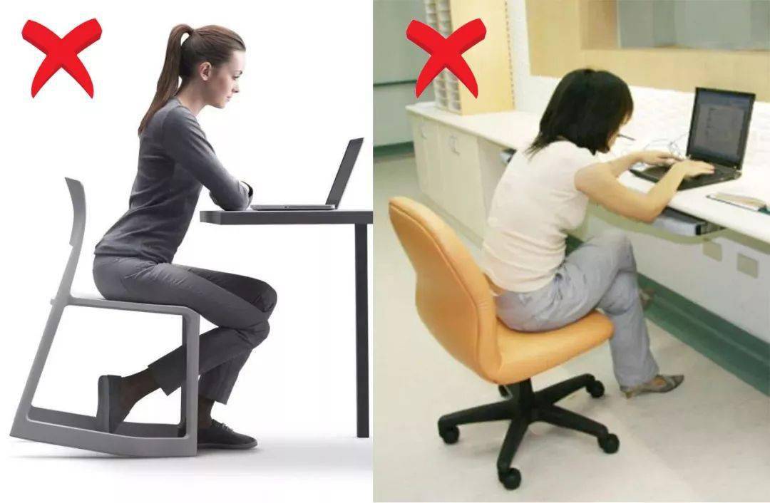 正确的坐姿应该是上半身保持颈部直立,使头部获得支撑,两肩自然下垂