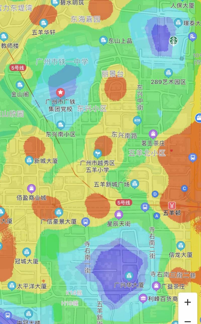 热力图中的广州开学日出行高峰提早大学城人气回升