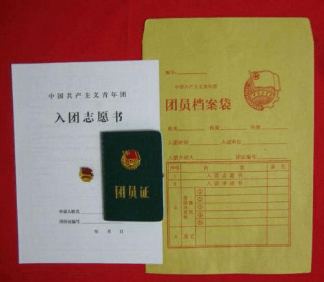 团员档案袋(随学业档案袋转移的除外)入团申请书团员证2020级新生团员