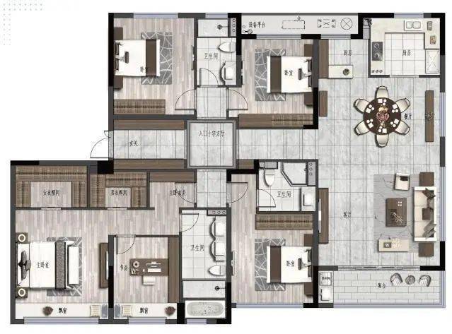 推薦理由:寶能鳳林府建面約205㎡大平層洋房,光憑產品,在紹興已罕逢