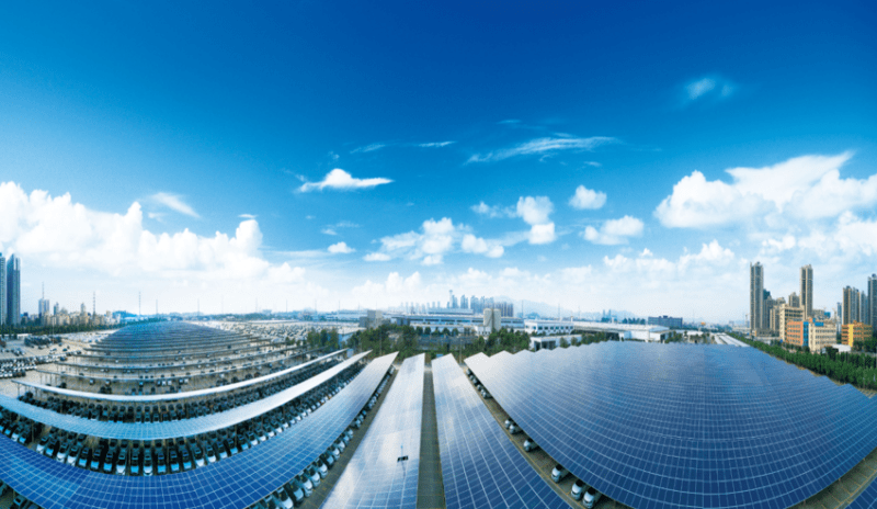 了首个车棚光伏项目——东风日产30mw,全部采用华为智能光伏解决方案