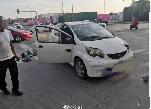 滨州黄七附近发生车祸!电车骑手重伤!急寻目击者