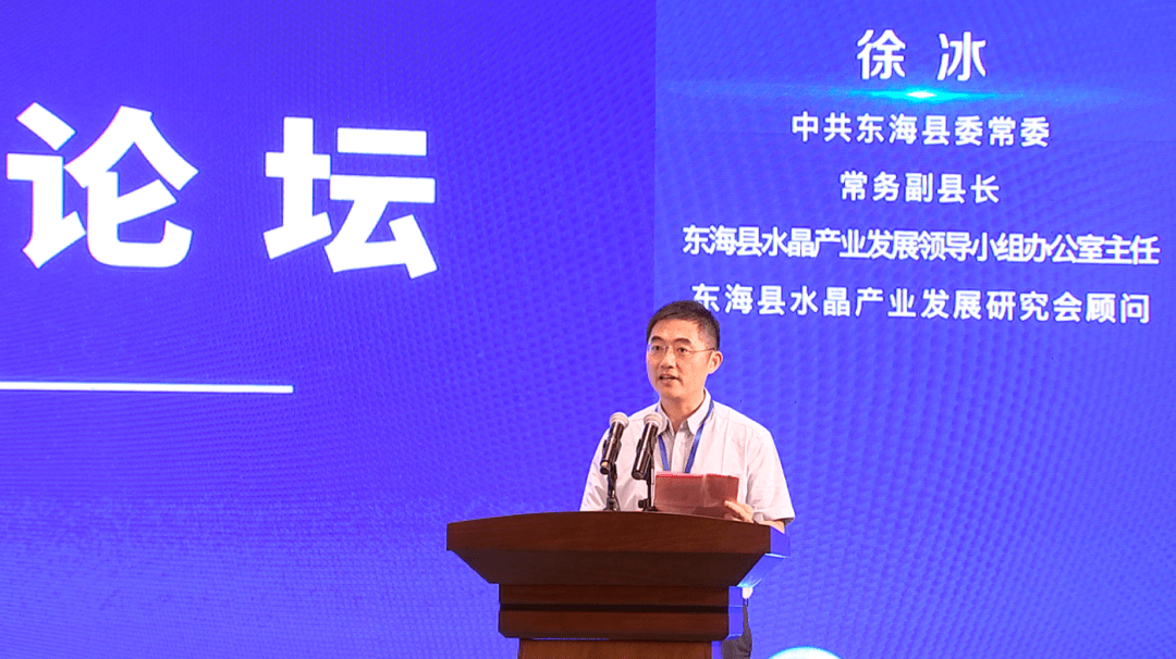 县委常委,常务副县长徐冰  对外发布了东海县水晶产业发展  和第十六