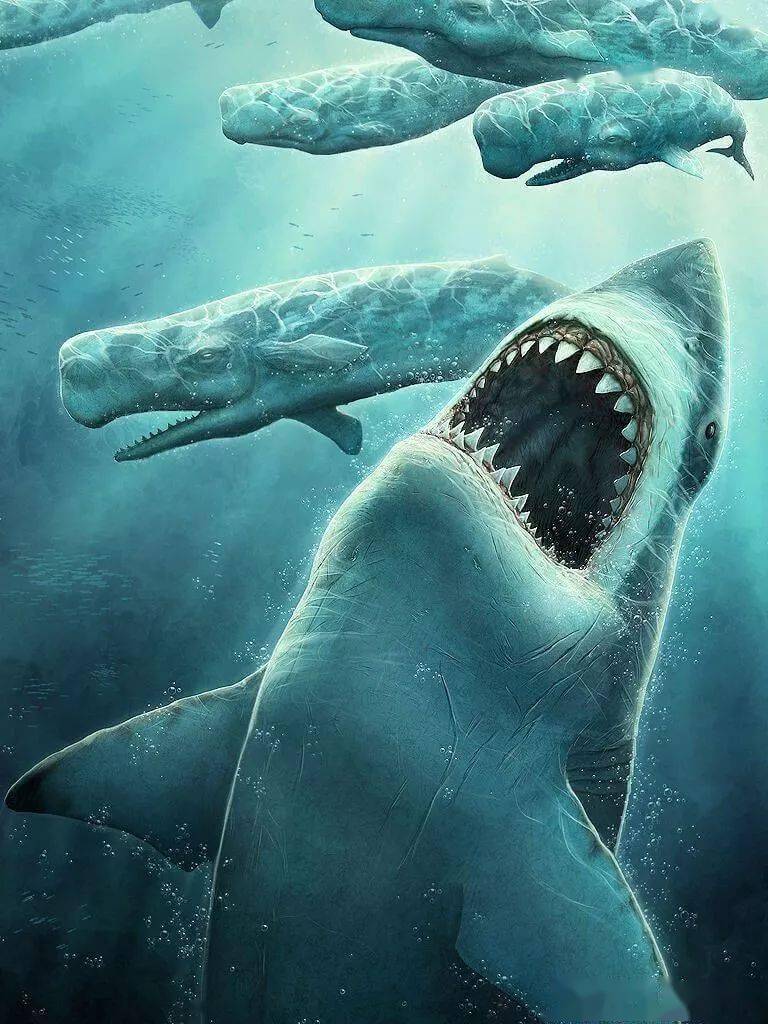 史前的海洋顶级掠食者巨齿鲨