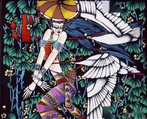 云南重彩画艳丽的民族风