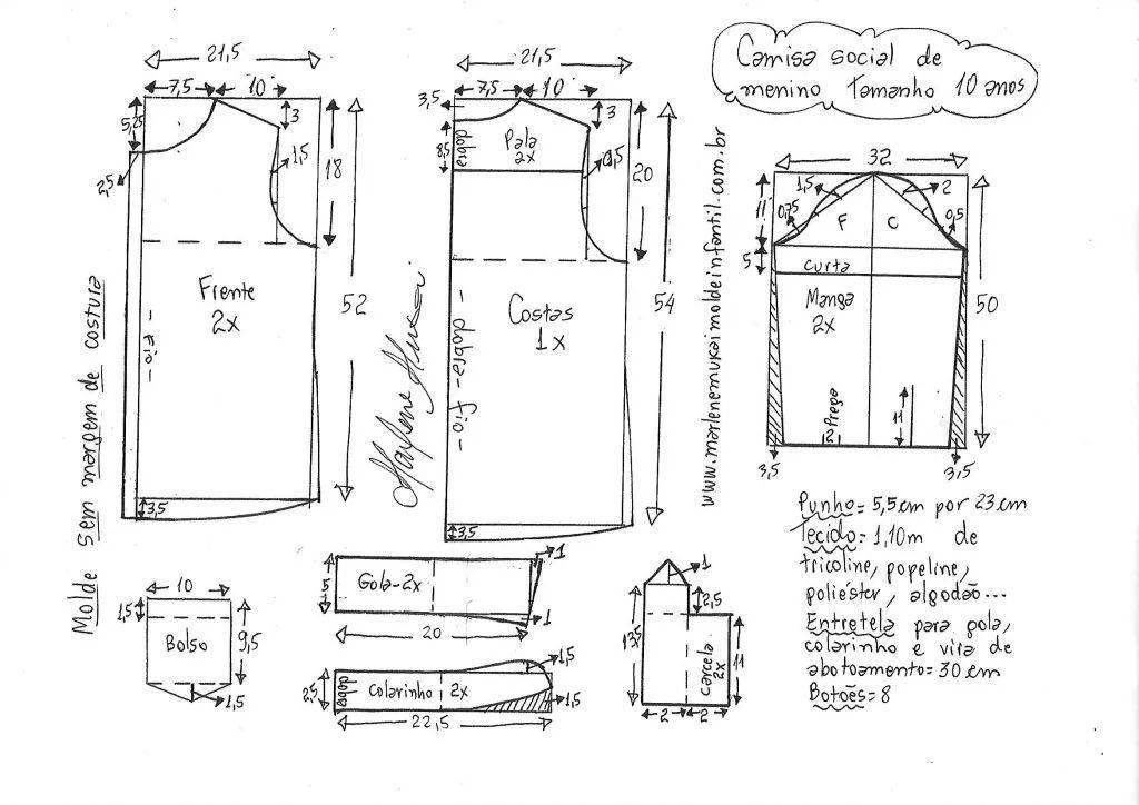 图纸丨可酷可甜男女童基础衬衫