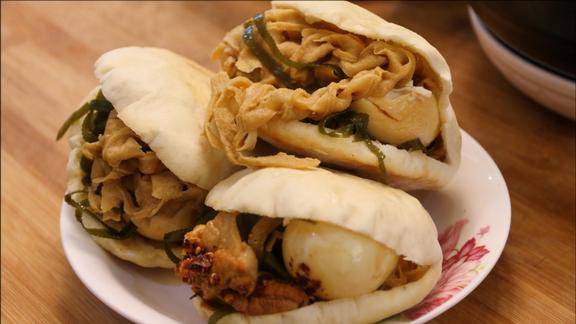 好久没吃夹馍李姐做了8个海带花干夹馍家人吃了说可以摆摊了