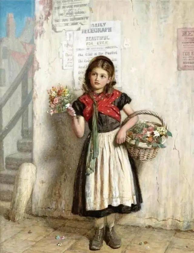 世界名画卖花的小女孩图片