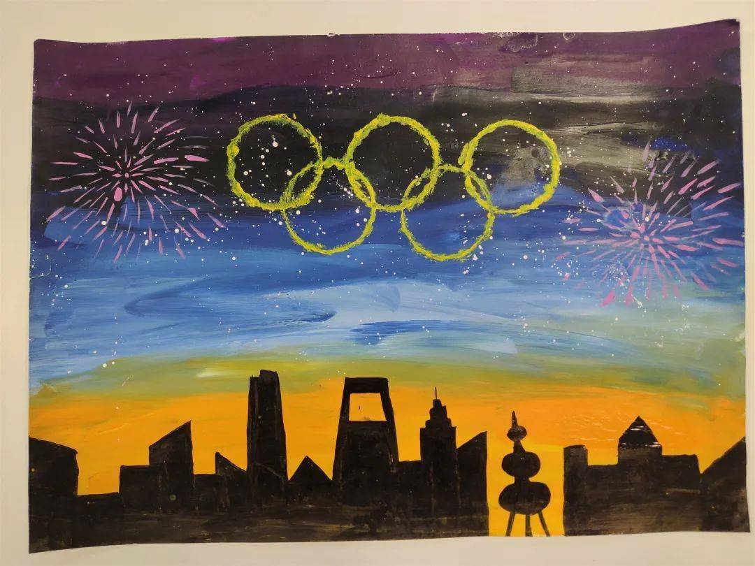 奥运会照片绘画作品图片