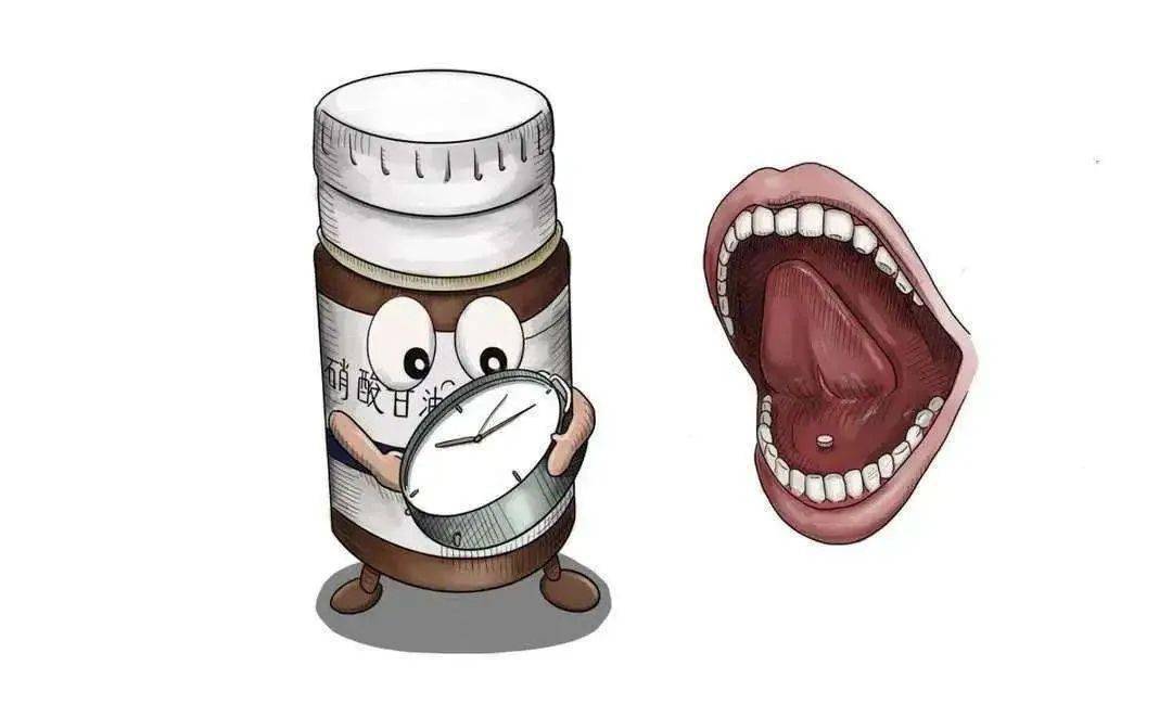 如果是喷雾剂的话,也是对准口腔舌下粘膜使用,不是吞下或吸入.