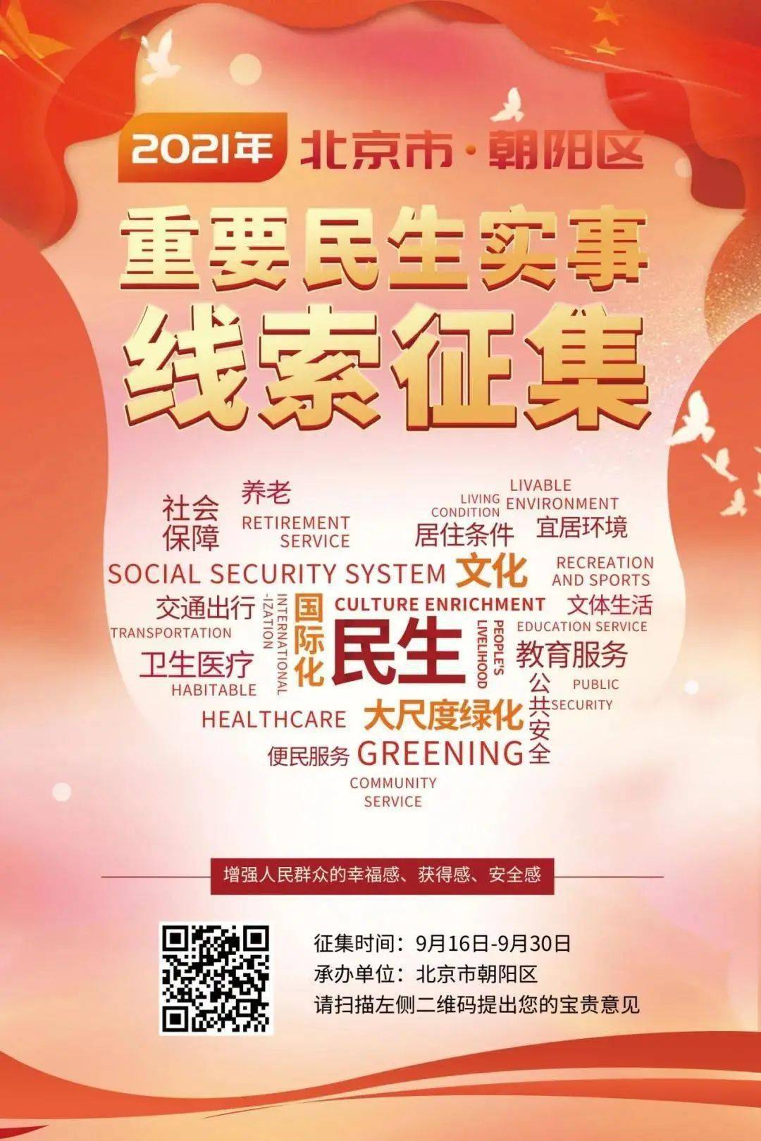 朝阳区2021年重要民生实事项目征集"金点子",您的建议很重要,赶紧来提