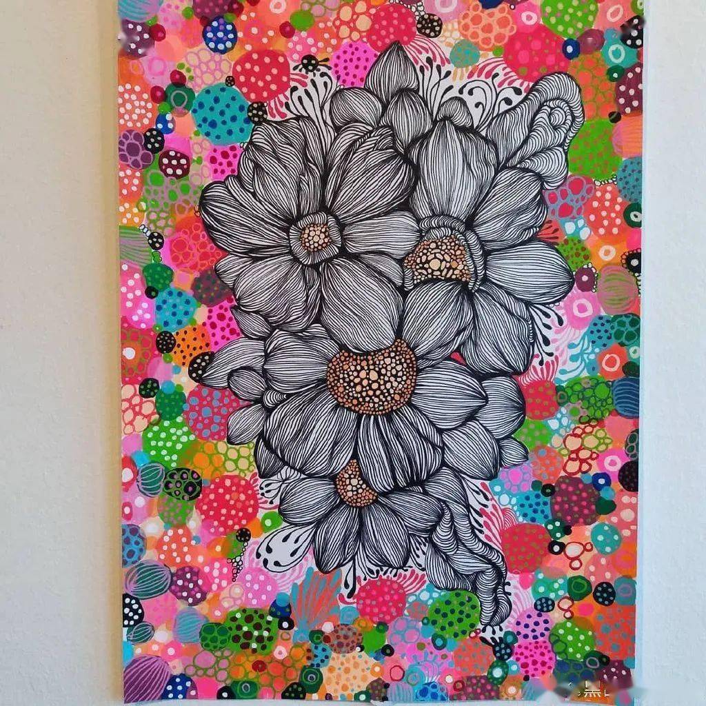 笔结合装饰效果非常强这一款彩色笔线描水彩笔植物线描第一款植物线描