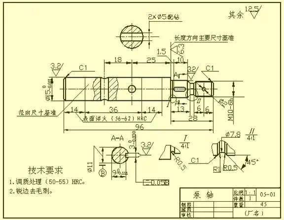 在标注轴套类零件的尺寸时,常以它的轴线作为径向尺寸基准.