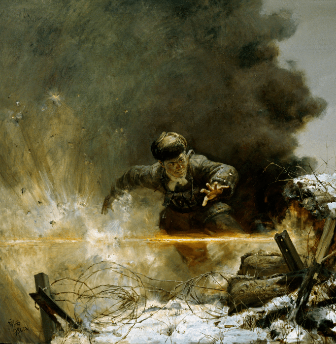 《支援前线》 300x180cm作为著名的军事题材画家,他的许多作品早已广