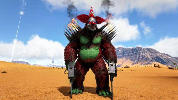 方舟生存进化原始恐惧11手持双电锯的小丑金刚侠客被它虐惨了