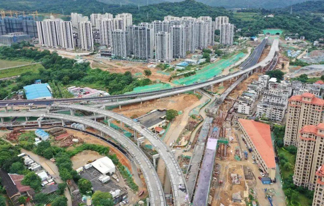 福州35环越来越近了新店互通基本建成园中互通再添匝道