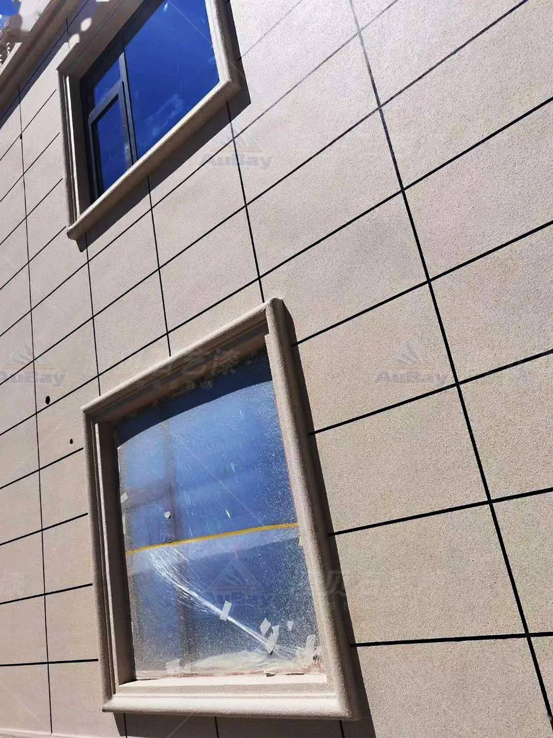 工程案例别墅外立面仿石材效果尽显高端工艺