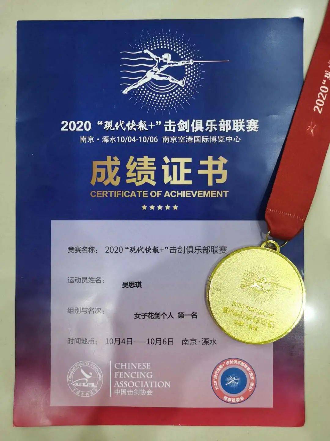 喜讯我校击剑队员获得双料冠军