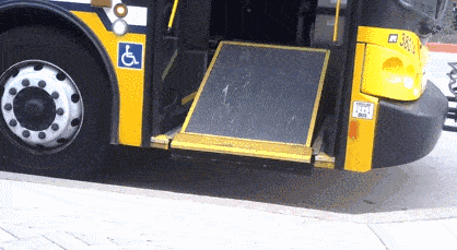 公交车或者地铁上防止颠簸和急刹车加装的安全带和固定装置盲文信号灯