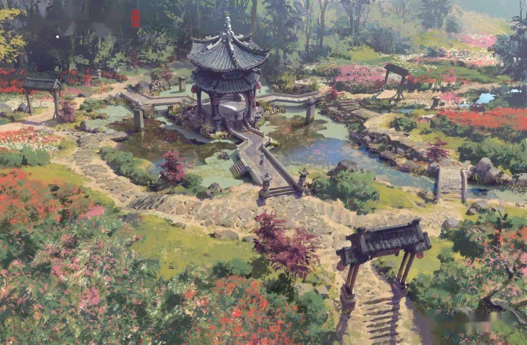 场景概念下面是些从天刀官网搬运的场景原画在角色方面,《天涯明月刀