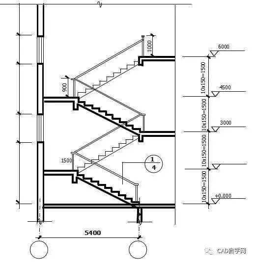 扶手,踏步面层和楼梯节点的构造,在楼梯平面和剖面图中仍然不能表示