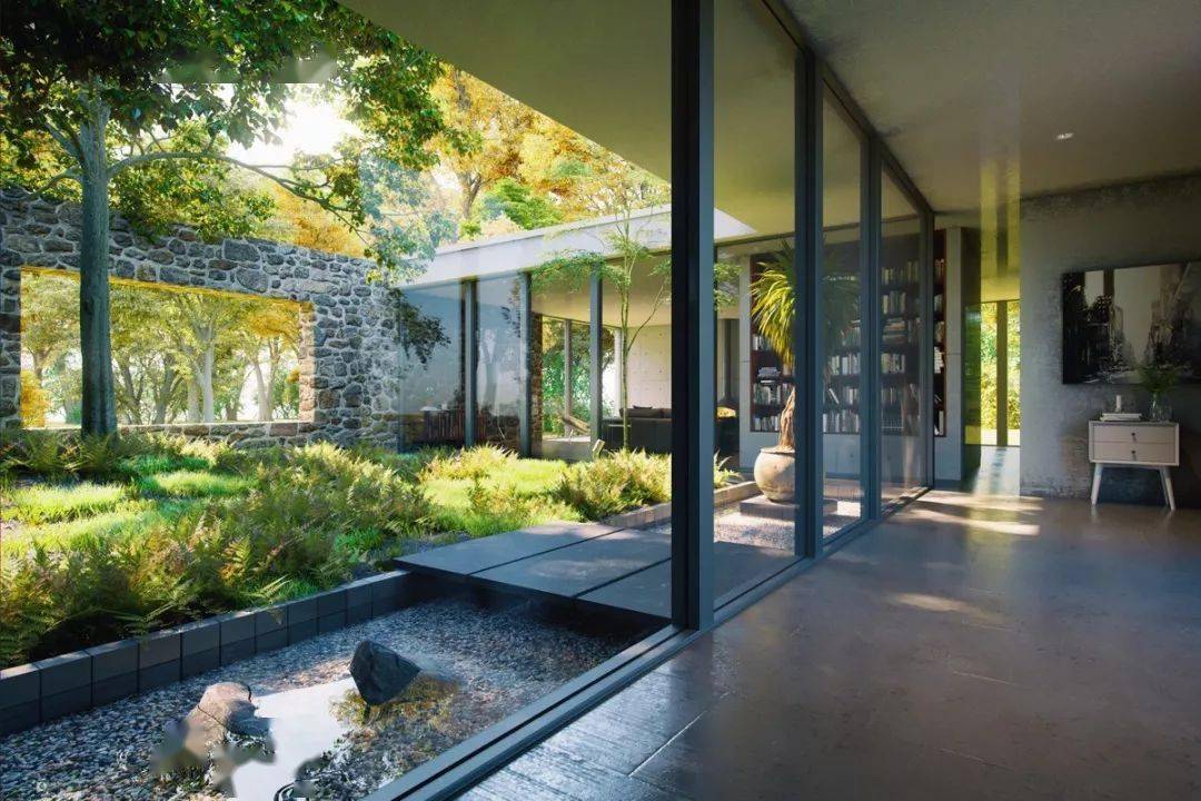 下沉式"庭院景观房"爆红,有钱人的生活你真的想象不出来_地下室