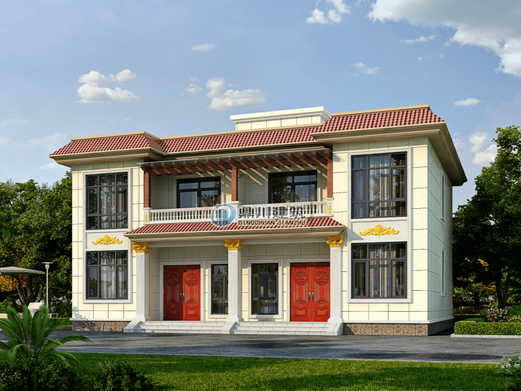 农村二层平顶双拼别墅,占地164平米,造价35万,不心动吗?