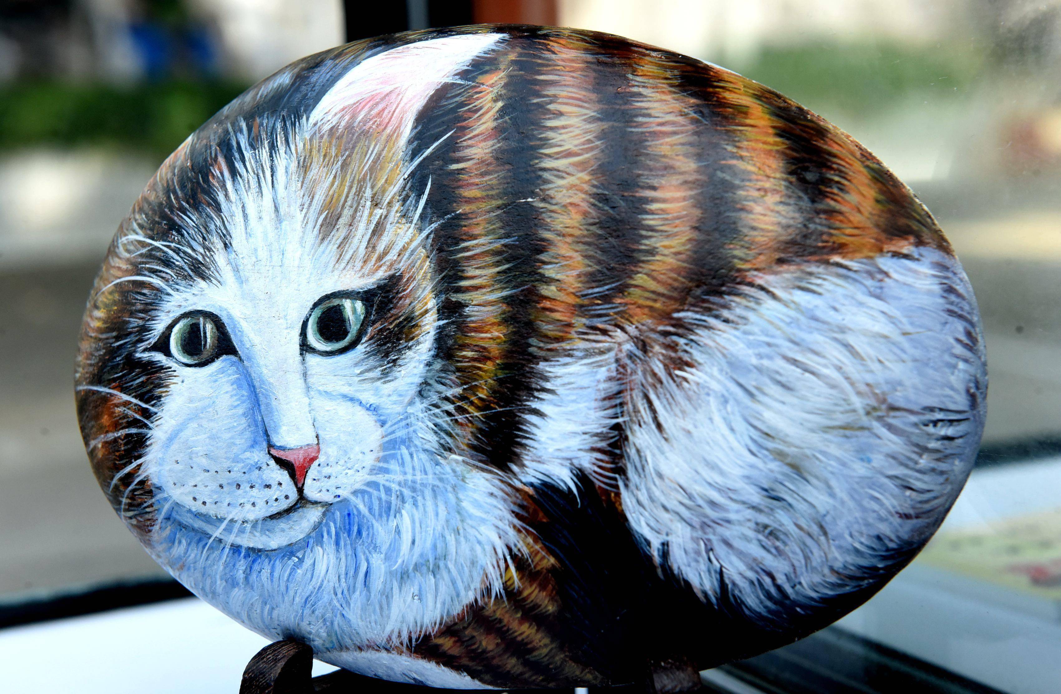 家乡盛产雨花石仪征女子刘燕创出点石成画技艺